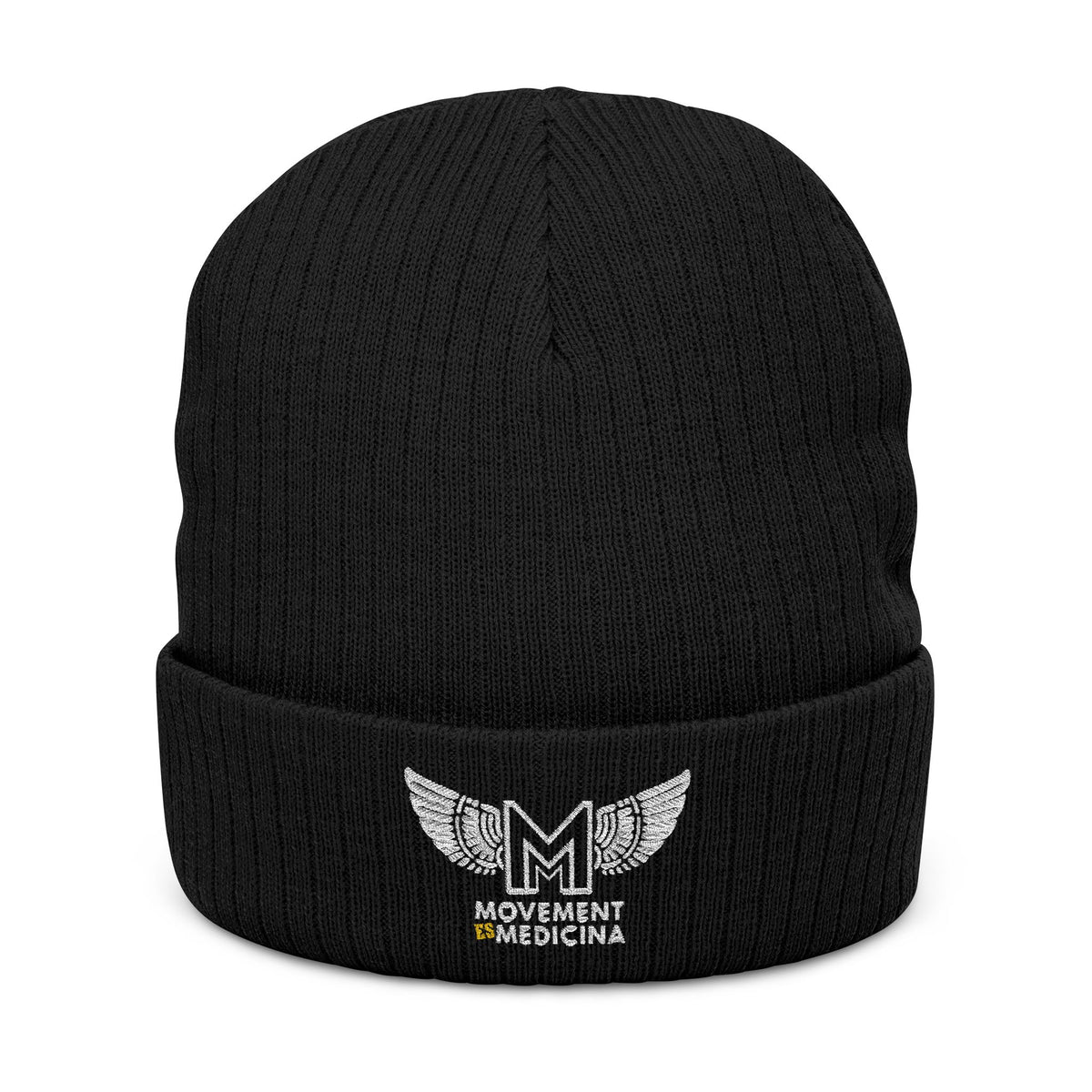 Embroidered Ribbed Beanie
