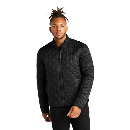 Embroidered Quilted Full‑Zip Jacket