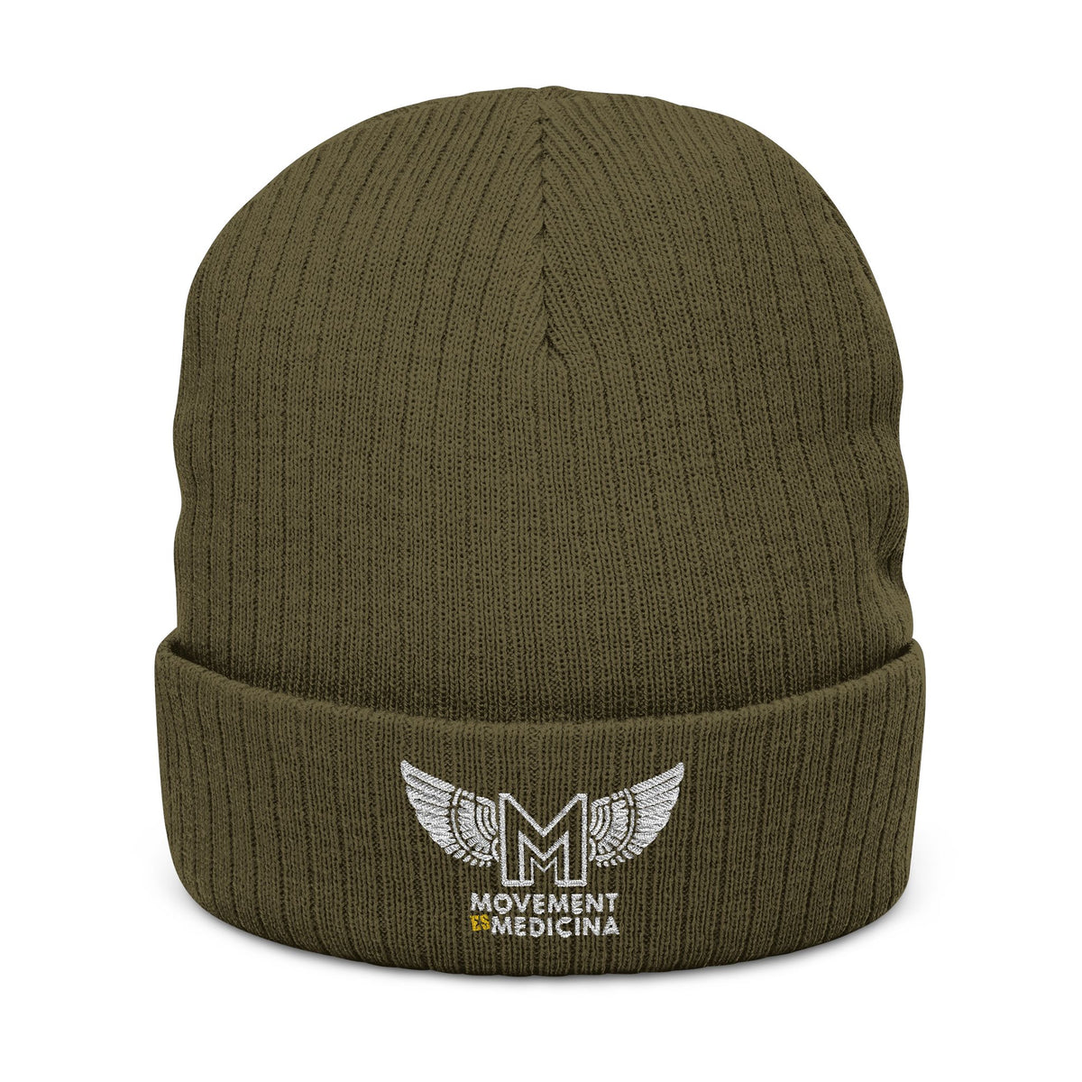 Embroidered Ribbed Beanie